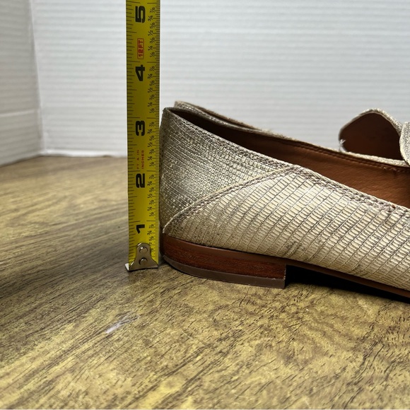 Franco Sarto Kristin Leather Sparkly Metallic Gold Snakeskin Loafers Size 8.5 - Picture 12 of 12